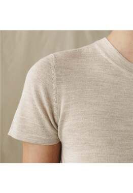 Attersee Cashmere and Silk Short Sleeve T-Shirt in Taupe